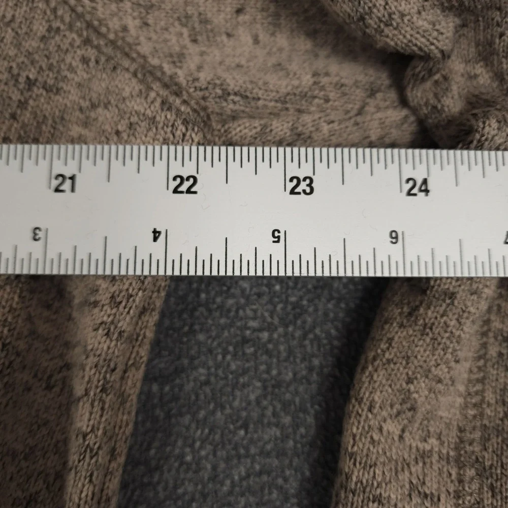 Eddie Bauer Men's Large L Heathered Gray Fleece 1/4‎ Zip Pullover Sweater